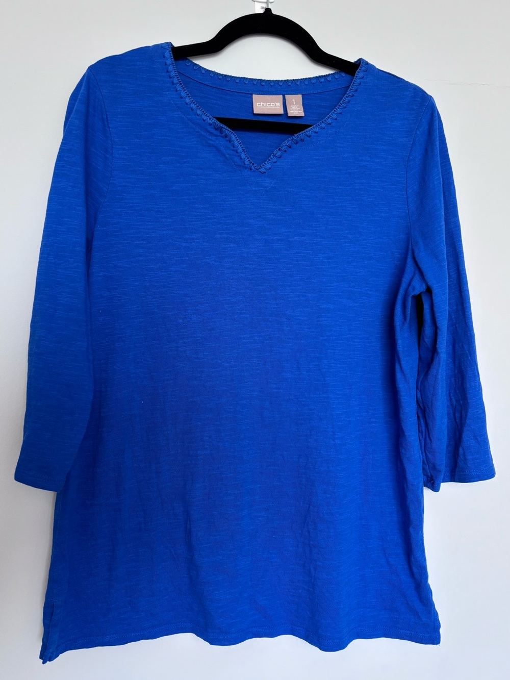Chico’s 3/4 Sleeve Shirt – Royal Blue – Size 1 (Medium)